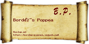 Bordás Poppea névjegykártya